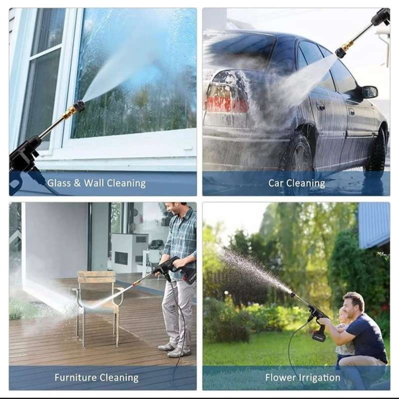 Rechargeable cordless battery operated pressure washer