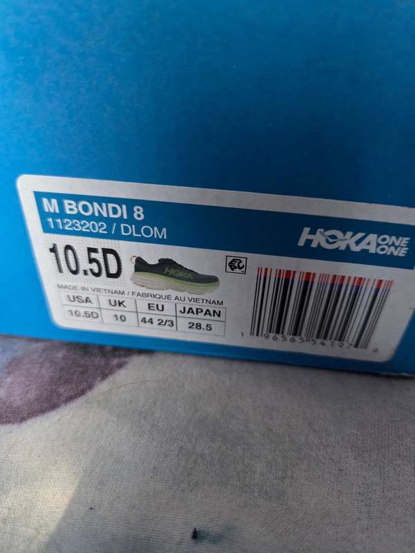 Hoka Bondi 8 Mens Uk Size 10  Road Running Shoes