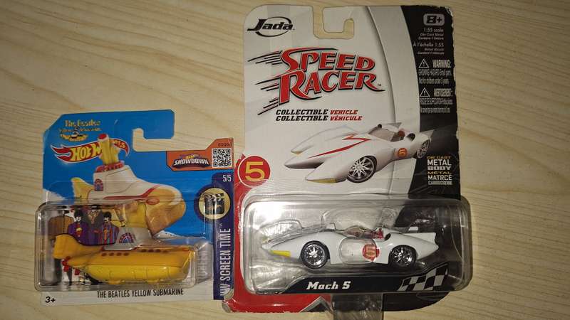 Jada Speed Racer Mach 5 and Hot Wheels Yellow Submarine Lot