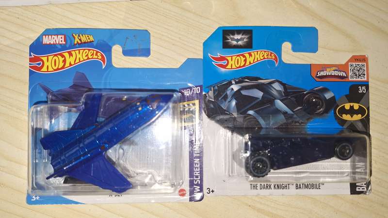 Hot Wheels - Lot of 2 Cars - X Men  X Jet and Batman Dark Knight Batmobile