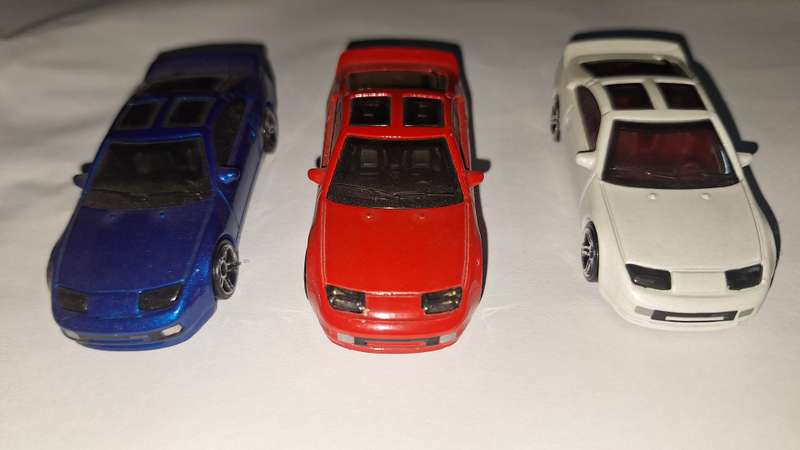 Hot Wheels Nissan 300zx lot of 3 loose - Red, White, Blue