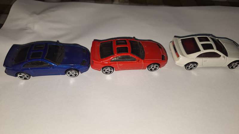 Hot Wheels Nissan 300zx lot of 3 loose - Red, White, Blue