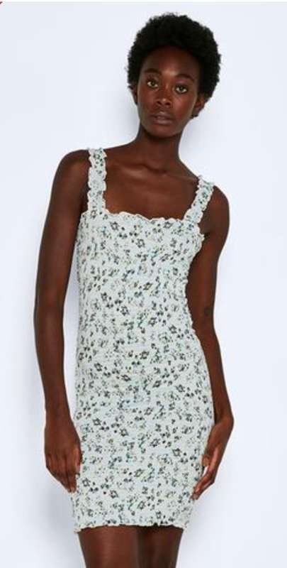 Lea smock strap short dress - illusion blue