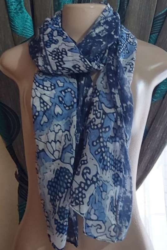 Blue Polyester Scarf