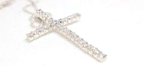 Sterling silver cross with cubic stones