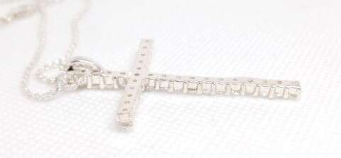 Sterling silver cross with cubic stones