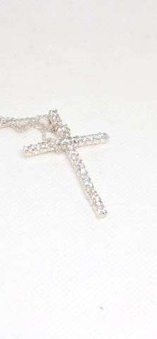 Sterling silver cross with cubic stones