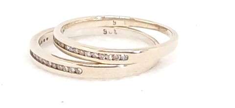 9ct White gold half eternity bands