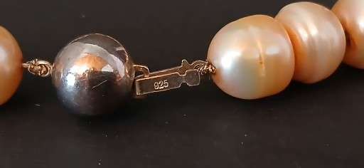 Vintage large champagne colored pearl necklace