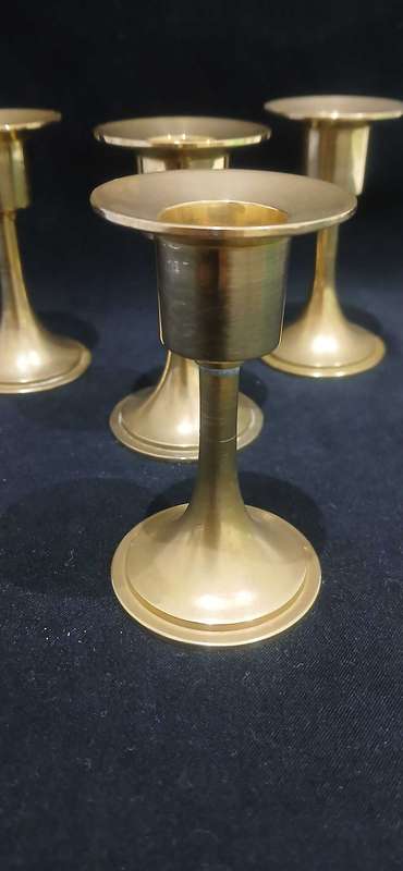 Vintage miniature brass candle holders