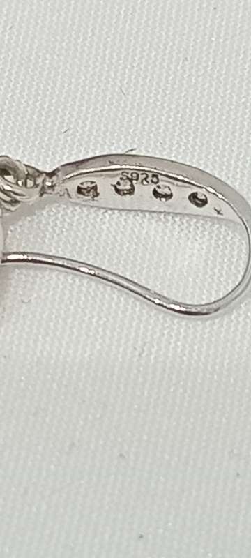 Sterling silver cubic and pearl earrings