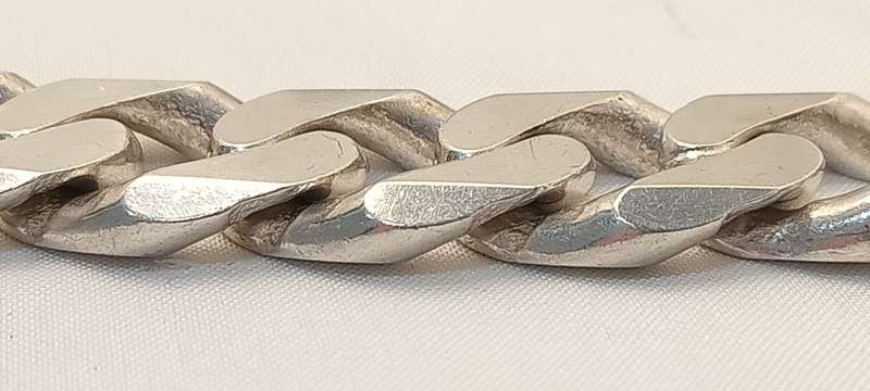 Sterling silver men's chunky bracelet