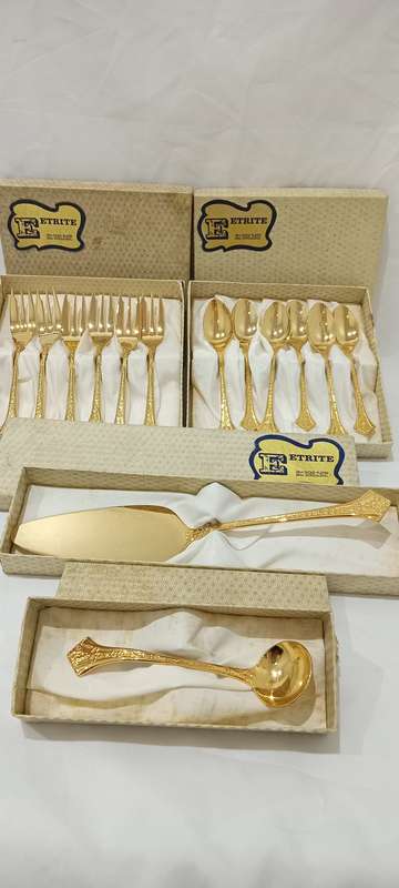 Vintage Eetrite 24k gold plated cutlery  set