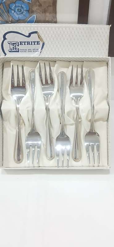 Vintage Eetrite 'Avon' stainless steel cake fork set
