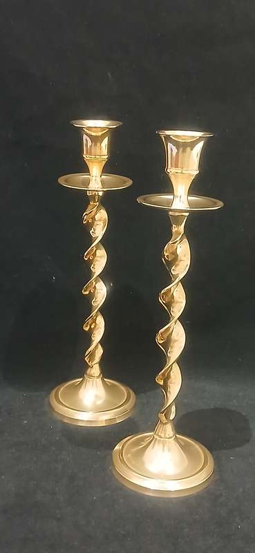 Vintage Indian brass candle holders