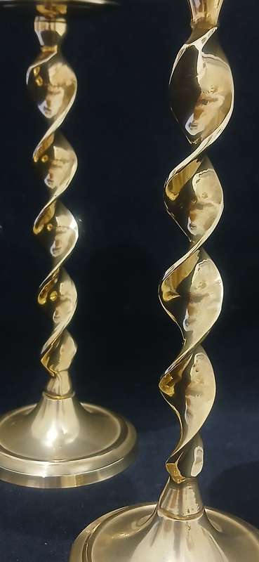 Vintage Indian brass candle holders