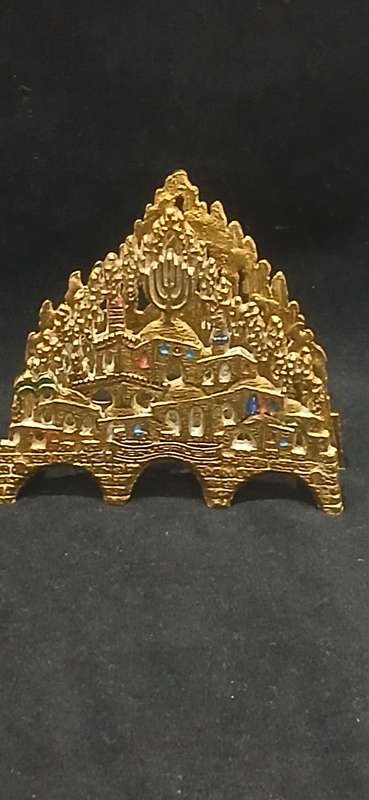 Vintage brass 'Jerusalem' letter holder