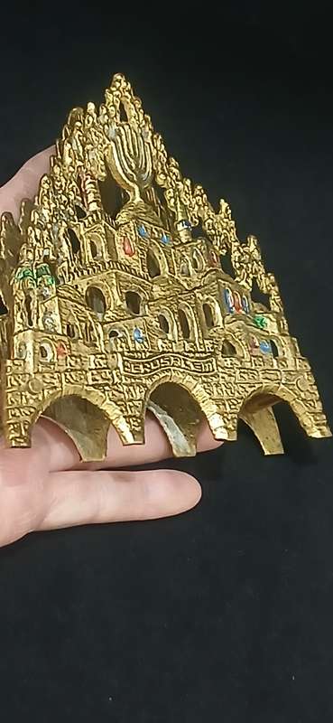 Vintage brass 'Jerusalem' letter holder