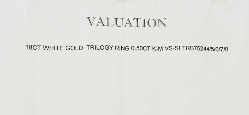 18ct White gold diamond Trilogy ring