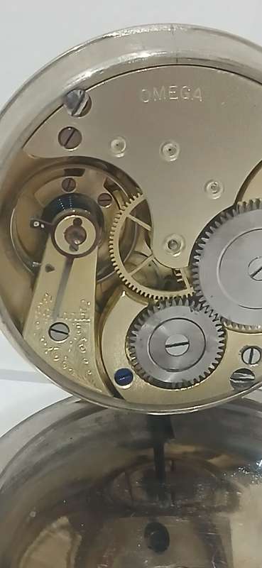 1910 Omega Railroad open face pocket watch