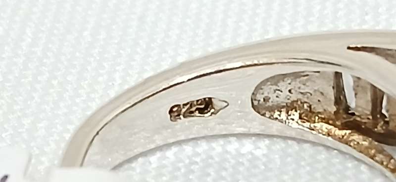 Sterling silver cubic stone ring