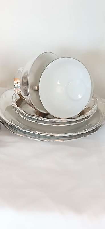 1930s R.W German porcelain with silver overlay teaset