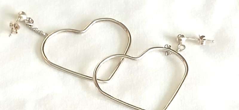 Sterling silver heart earrings