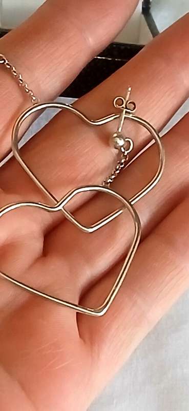 Sterling silver heart earrings