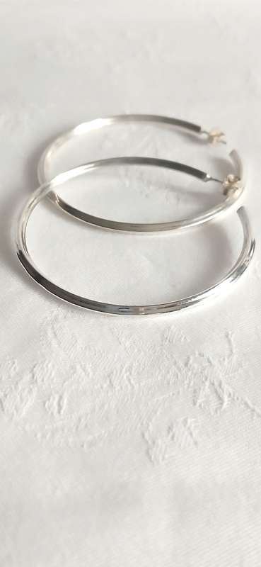 Sterling silver large hoop earrings