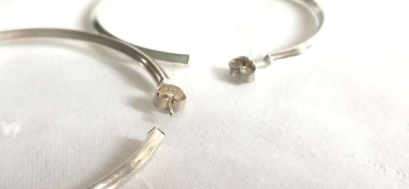 Sterling silver large hoop earrings