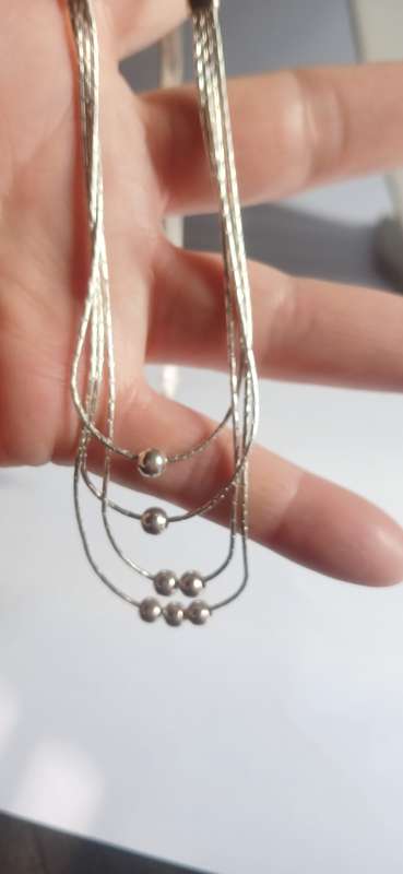 Sterling silver layered ball necklace