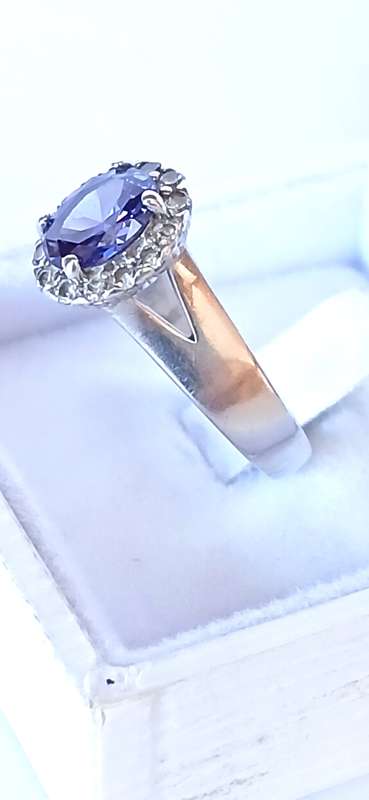 Sterling silver ring with blue zirconia