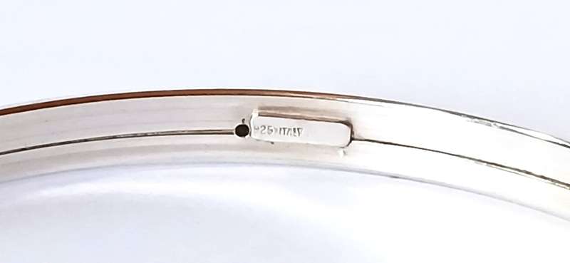 Sterling silver hollow bangle