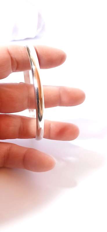 Sterling silver hollow bangle