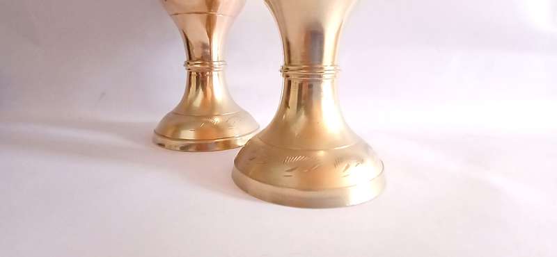 Vintage solid brass vases