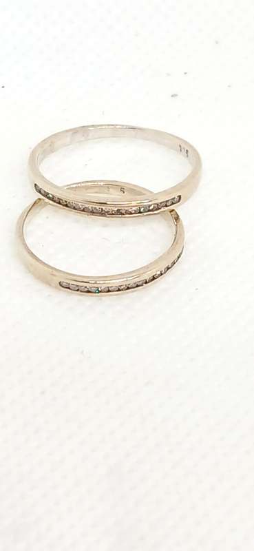 9ct White gold half eternity bands