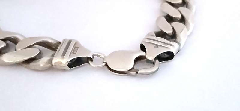Sterling silver men's chunky bracelet
