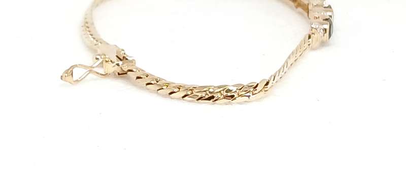 14ct Gold diamond and sapphire bracelet