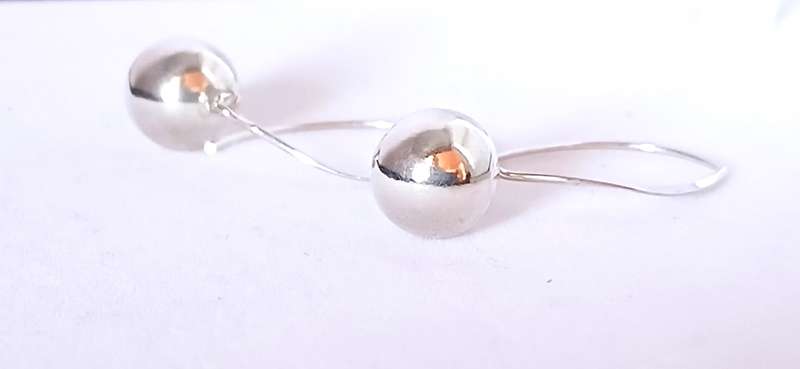 Sterling silver ball earrings