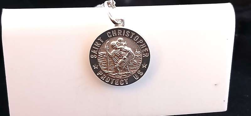 Sterling silver 'Saint Christopher' on chain