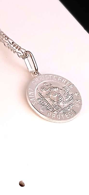 Sterling silver 'Saint Christopher' on chain