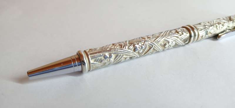 Vintage silver plate ball point pen