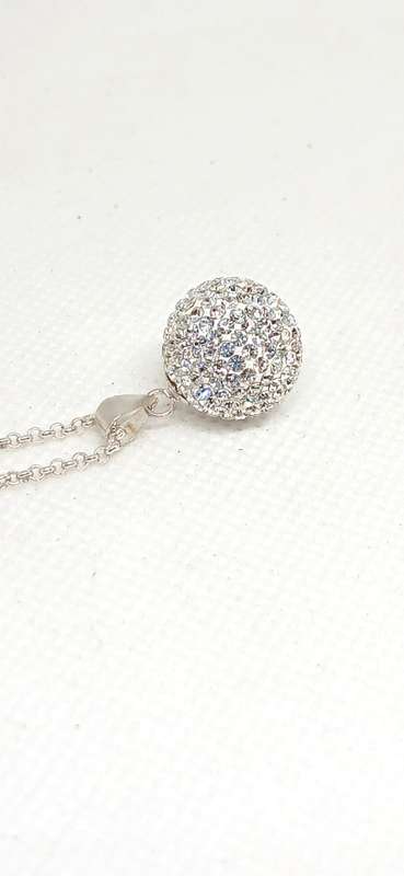 Sterling silver ball with cubic stones