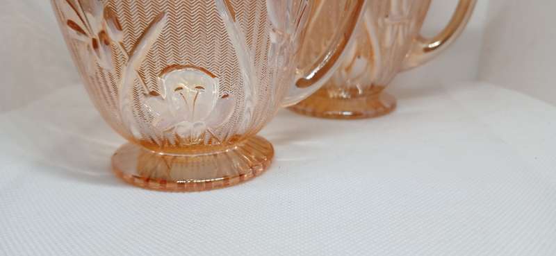 1920s - 30s Iris and Herringbone depression set