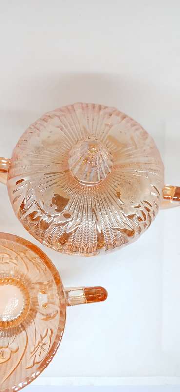 1920s - 30s Iris and Herringbone depression set