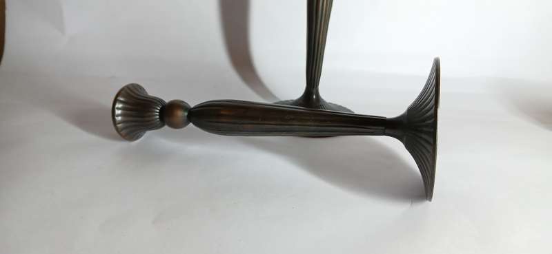 Vintage brass candle holders with black finish