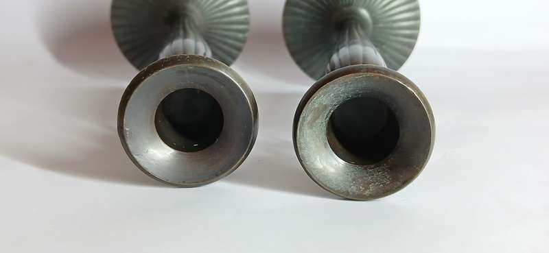 Vintage brass candle holders with black finish