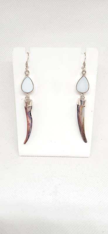 Sterling silver earrings with mop and shell