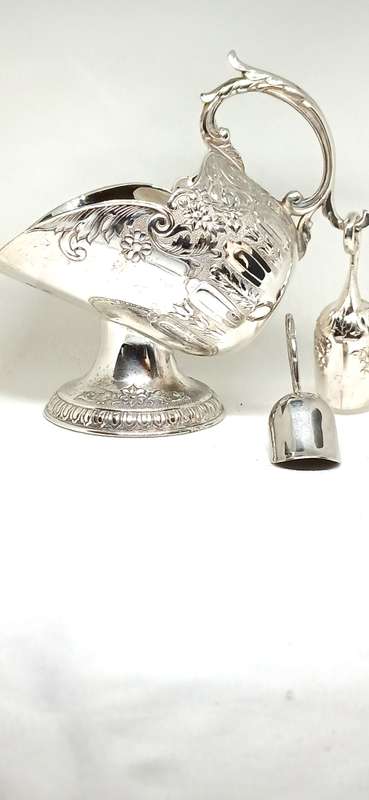 Vintage silver plate sugar scuttle