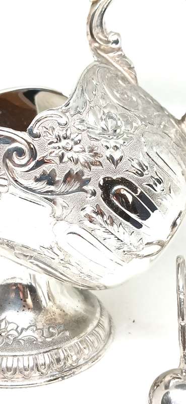 Vintage silver plate sugar scuttle